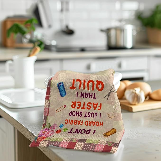 Quilters Gifts Kitchen Towels, Sewing Quilting Lovers Gifts Kitchen Towels - Image 4