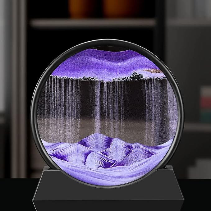 Arthink Moving Sand Art Picture in Motion Round Glass 3D Deep Sea Landscape - Image 3
