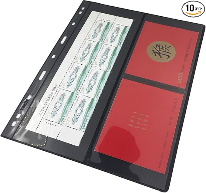 MUDOR Stamp Pages for Collection Album Binder Book, 2 Vertical Pockets | 10 by MUDOR