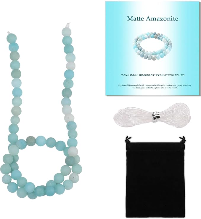 6mm Matte Light Amazonite Bead, 15-Inch Matte Round Loose Stone Beads by THRELE