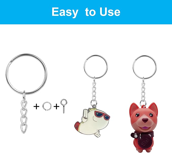 150PCS Sliver Keychain Rings Kit - Image 3