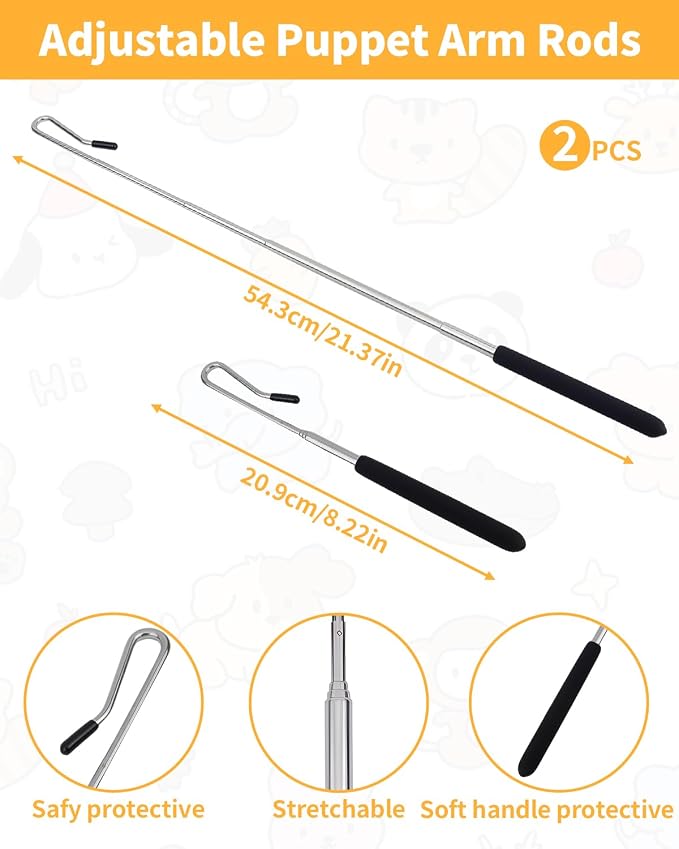 2 PCS Adjustable Puppet Handles Arm Control Rod, Arm Control Metal Rod Accessory - Image 2