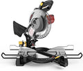 10-inch Compound Miter Saw, 5000RPM, 15 Amp, Single Bevel 0-45° with Extension Table, 36T Blade, Power Saw for Metal, Plastic, Wood, Laminates