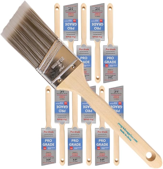 Pro Grade - Paint Brushes - 12Ea 2" Angle Brushes by ProGradeSupplies