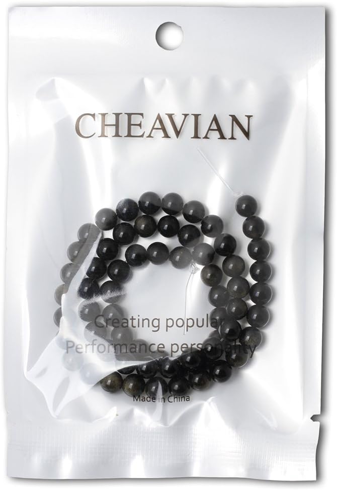60PCS 6mm Natural Golden Obsidian Gemstone Round Loose Beads Crystal Energy - Image 5