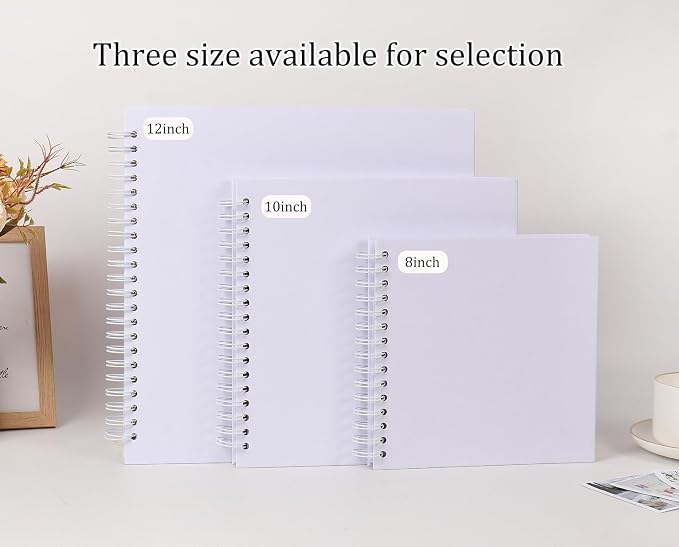 RECUTMS 8x8 Inch Scrapbook Album 60 Page Kraft Paper Baby Memory Book White | - Image 6