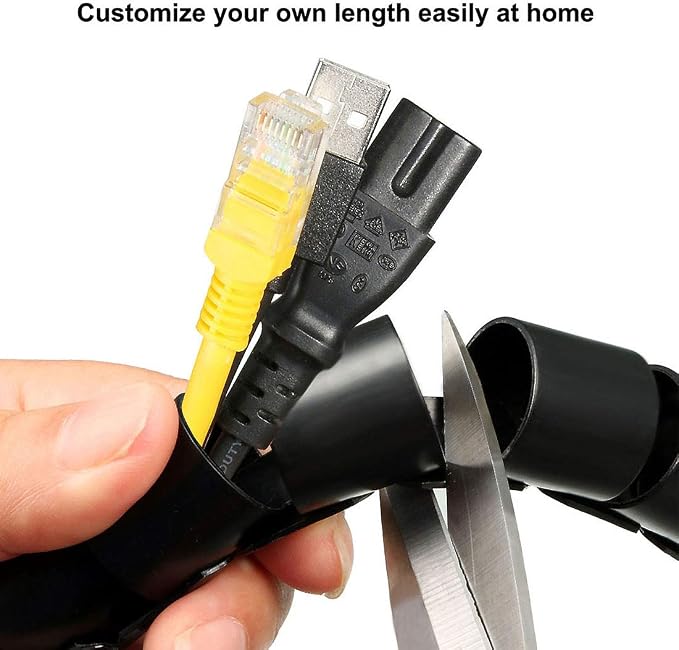 uxcell 14mm Flexible Spiral Cable Wrap Wire Cord Wraps Computer Manage Cord 5M - Image 2
