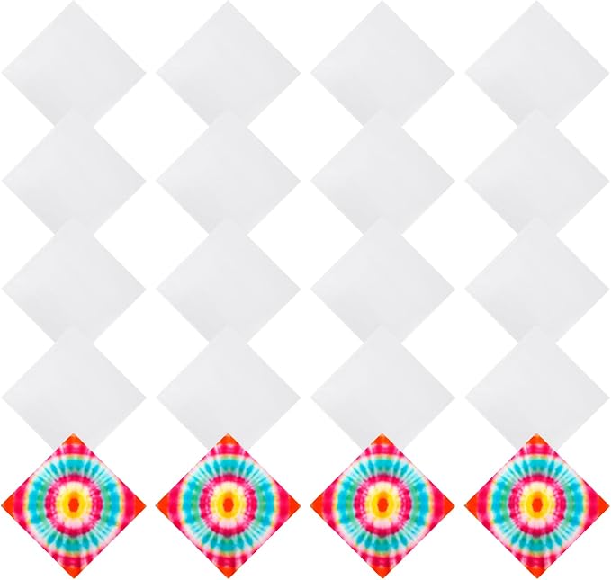 20/40 Pcs White Bandanas for Tie Dye DIY Blank Cotton Bandanas Plain by Fivebop