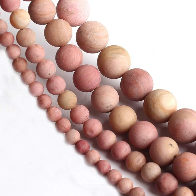 4mm Matte Pink Rhodochrosite Bead, 15-Inch Matte Round Loose Stone Beads - Image 6