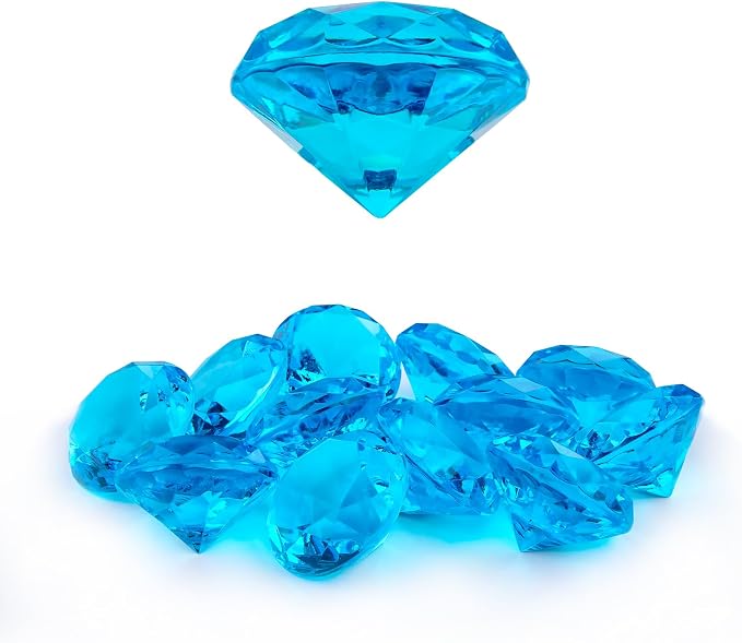 Niceup 26PCS Blue Fake Diamonds Gem Toys, 1.5in Pool Diving Gems Acrylic by Niceup