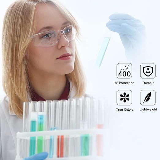 50 Pack Safety Glasses ANSI Z87.1 Scratch Resistant Eyewear for Women Man Lab Goggles Eye Protection