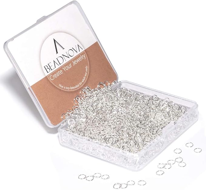 BEADNOVA 5mm Jump Rings for Jewelry Making Silver Open Jump Rings for Earrings by BEADNOVA