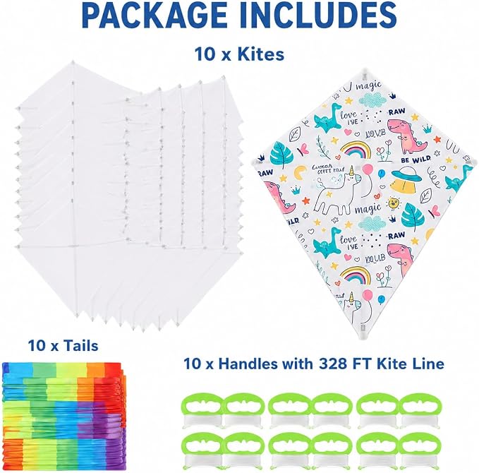 DIY Blank Kites for Kids, Bulk Kites for DIY Decorating Coloring, Kite Making - Image 4