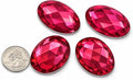 40x30mm Pink Fuchsia .NAT01 Large Flat Back Oval Acrylic Rhinestones Cosplay by Allstarco