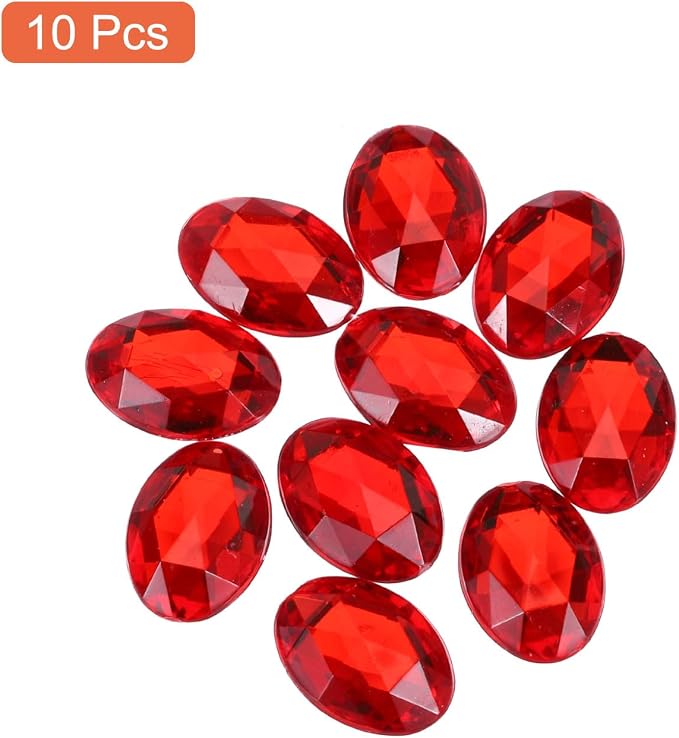 MECCANIXITY 10Pcs Acrylic Oval Gems 30x40 mm Flat Back Artificial Rhinestones - Image 3
