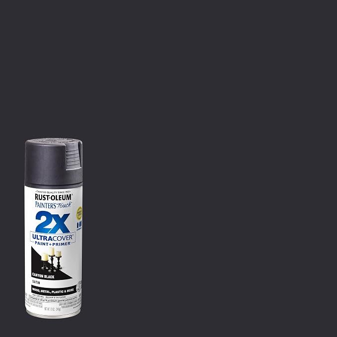 Rust-Oleum Painter's Touch 2X Ultra Cover Spray Paint, Satin Canyon Black | - Image 2