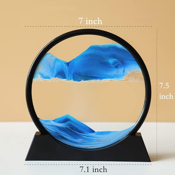 Arthink Moving Sand Art Picture in Motion Round Glass 3D Deep Sea Landscape - Image 3