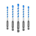 Carbide Drill Bit Set - Dry Drill Bit Set for Masonry, Concrete, Bricks, Wood, Plastic etc(6MM*5Quick-fit Shank)