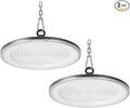 loyal LED High Bay Shop Lights: UFO Dimmable Commercial Lighting 6000K - for Warehouse Garage Workshop Gym NO Plug (500W, 2 Piece)