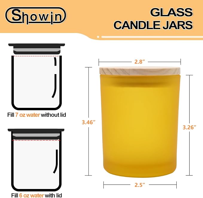 SHOWIN Thick Candle Jars for Making Candles 16 Pcs, 7 OZ Empty Jars - Image 4