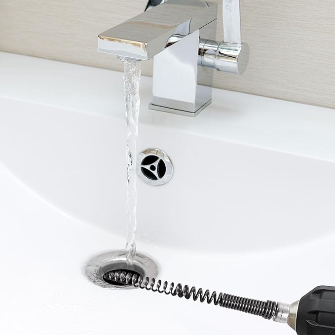uxcell 9.84Ft Drain Auger Cable, Pipe Cleaning Spring Clog Remover, Flexible Plumbing Snake Pipe Drain Cleaner for Kitchen, Shower Sink