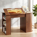 Drafting Table with Storage Cabinet & Drawers, Adjustable Drawing Table with by Smilets