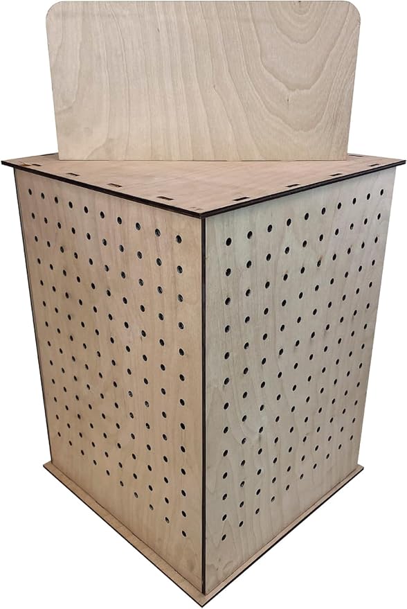 TORCHED DISPLAYS Rotating Display Stand – 22.5 x 16.76-inch – Rotating Organizer Wood Pegboard – Pegboard Display Stand for Craft Shows, Vendor Events, Jewelry, Accessories…