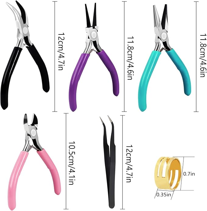 URSKYTOUS 4Pcs Jewelry Pliers Set Jewelry Making Pliers Tools Kit Include - Image 4