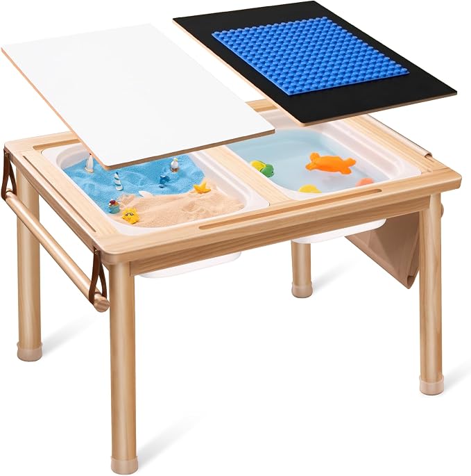 JOIN&JOY Sensory Tables for Kids, Double-Sided Lids, Indoor/Outdoor Kids Play by Unknown