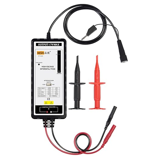 PINTECH Oscilloscope Probe 1500V, 100MHz High Voltage Differential Probe kit 3.5ns Rise Time 20X/200X Attenuation Rate, PT-615