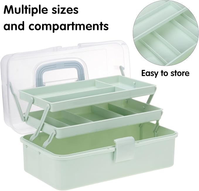 Tackle Box, Craft Organizers and Storage 3-Layer Portable Folding Toolbox - Image 4