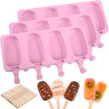 Sakolla Large Silicone Popsicle Molds Set of 3, Oval 4 Cavities Homemade Ice by Sakolla