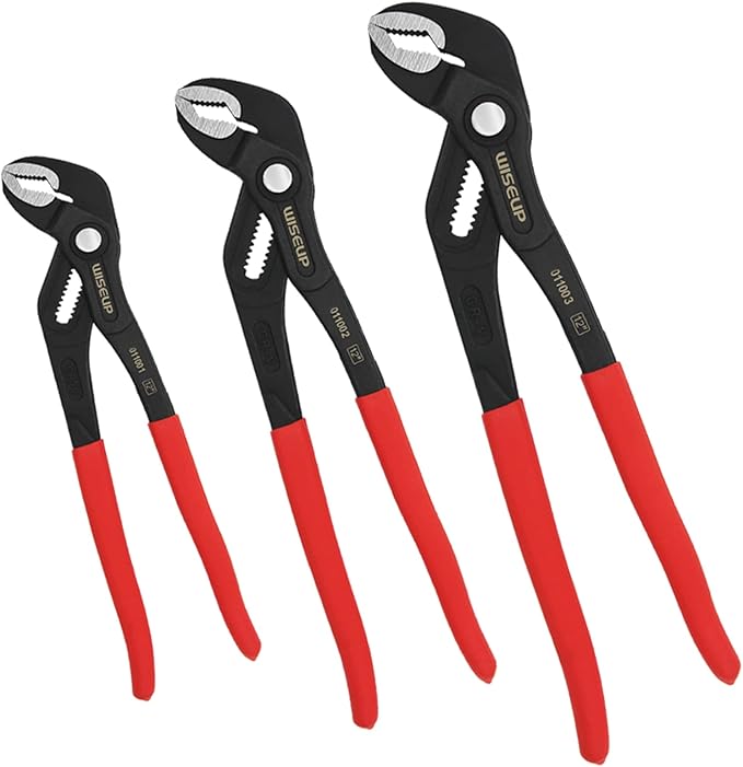 WISEUP 12-inch Groove Joint Pliers, Fast Adjust Tongue and Groove Pliers, V-Jaw Water Pump Pliers with Comfort Grip for Home Channel Locks Large