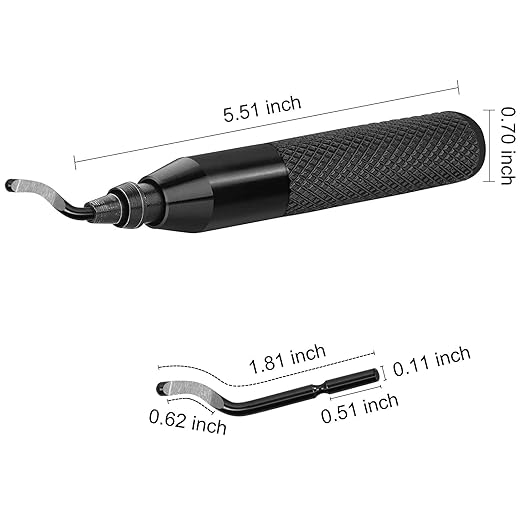 Deburring Tool Set with 10 High-Speed Steel BS1010 Blades – Askwhy Rotary Burr Removal Tool for Metal, Plastic, 3D Prints, PVC Tubes – Efficient Deburrer for Aluminum, Copper, and More (Black)