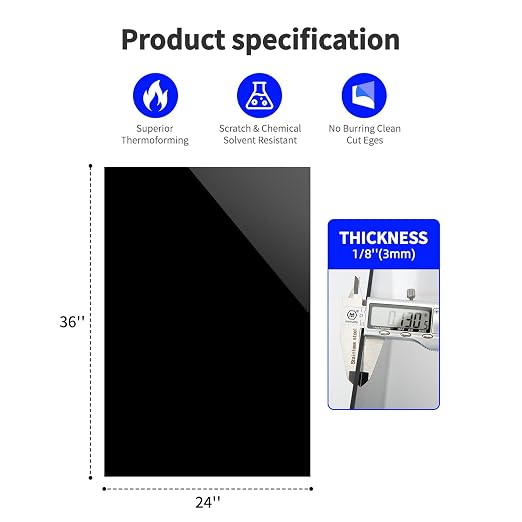 Art3d 1/8" Thick Plexiglass Sheets in Black - Image 2