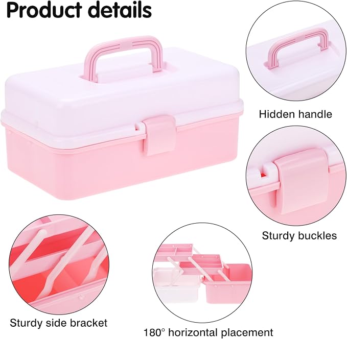 Hair Accessories Organizer, Tackle Box Craft Storage Portable Folding Toolbox - Image 3
