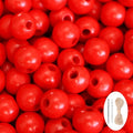 300Pcs Red Natural Wooden Beads by SMANTA