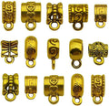 100 pcs Antique Gold Clasp Bail Beads Charms, Bail Tube Beads, Loose Spacer Bead by WOCRAFT