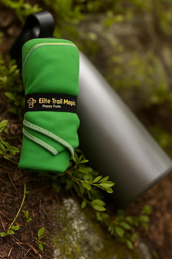Backpacking Ultralight Quick Dry Microfiber Soft Fast Drying Hand and Face Towel Wash Cloth Camping Yoga Hiking Active Lifestyle Small (Green, Medium)