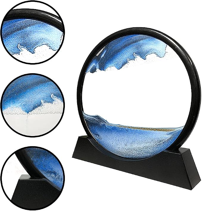 Muyan Moving Sand Art Picture Sandscapes in Motion Round Glass 3D Deep Sea Sand - Image 5