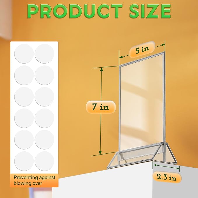 5X7 Silver Frames Double-Sided Acrylic Sign Holder，12 PCS | Silver Picture - Image 2