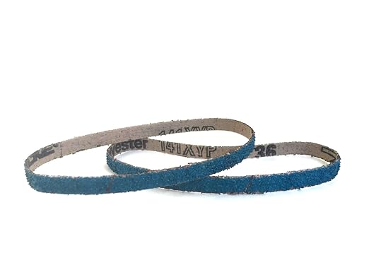 3/8 x 13 Inch Sanding Belts - Starcke Premium 100 Grit Blue Zirconia Cloth Belt Sanders for Woodworking, Metal, Composites & Aluminum, Autobody Sandpaper Belts, Narrow Air File Belt Sanding - 30 Pack