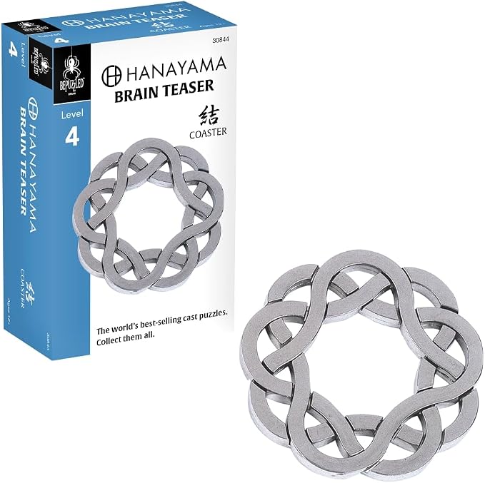 BePuzzled |Coaster Hanayama Metal Brainteaser Puzzle Mensa Rated Level 4 by BePuzzled