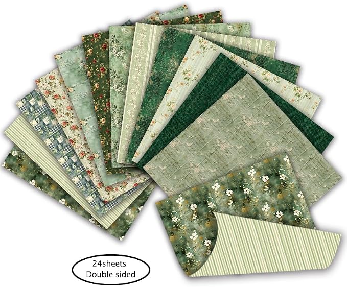 Scrapbook Paper & Scrapbooking Supplies, Vintage Green 6x6 Double-Sided - Image 2