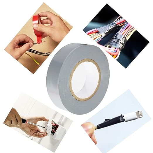 QILIMA Electrical Tape 10 Pack 3/4-Inch by 60 Feet,Lead-Free Flame Retardant Electrical Tape, Adhesive for General Home Vehicle Auto Car Power Circuit Wiring Sliver (130mic)