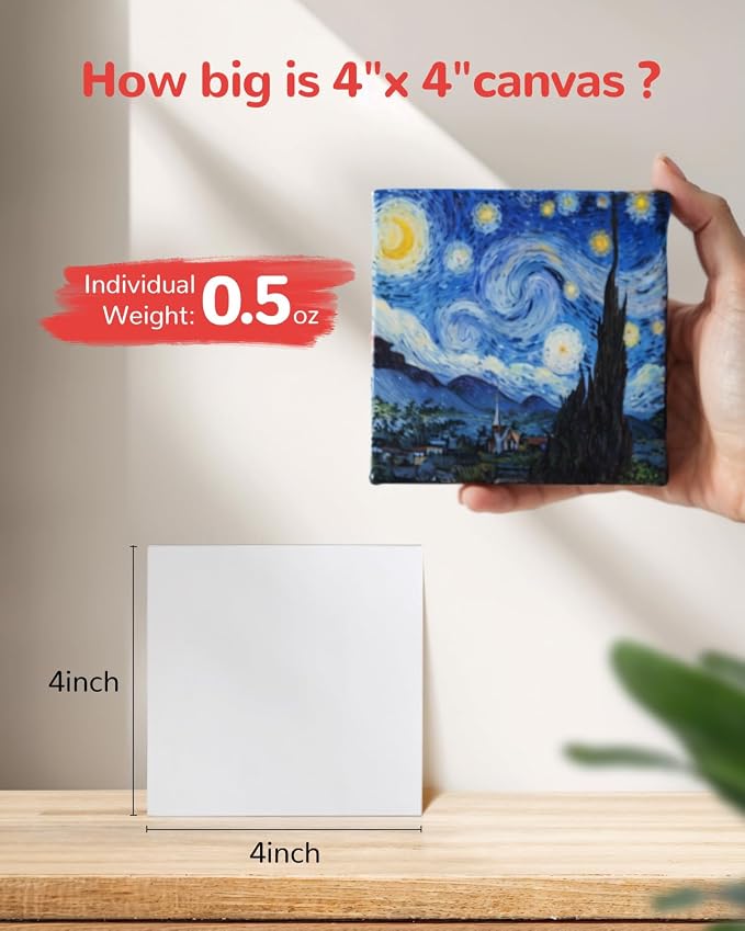 100 Pack 4x4 Inch Mini Canvas Boards - Image 3