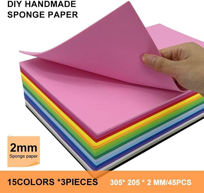 biguphate 45 Pack EVA Foam Sheets, 12 x 8 Inch, 2mm Thick - Image 3