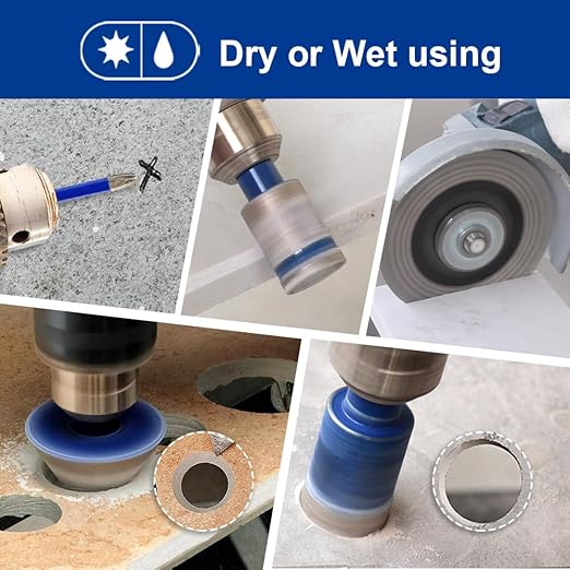 SHDIATOOL Diamond Drill Bits Kit - Core Bits Hole Saw Sets,Mould Guide for Drilling Porcelain Tile Marble Ceramic Granite with Hollow EVA Guide Jig 13pcs(6/8/10/20/28/32/35/45/65/25MM/2in+4.5in+6mm)