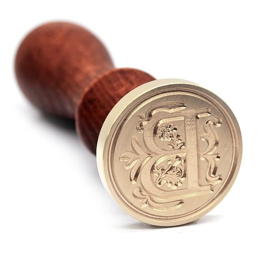 Medieval Initial Alphabet Wax Seal Stamp, Brass Head Wooden Handle, by TELOSMA