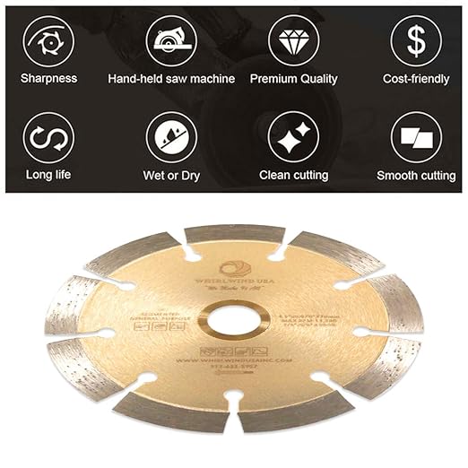 LSS 5-Inch Dry or Wet Cutting General Purpose Power Saw Segmented Diamond Blades for Concrete Stone Brick Masonry (5")